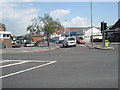 Looking from Trafalgar Square across Forton Road  into The Crossways