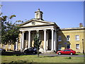 Main entrance to the disused chapel on the Caroline Gardens Estate