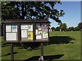 Notice board on the edge of the village green