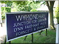 Wymondham station sign