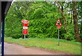 NY1600 : Signs at Beckfoot Crossing by N Chadwick