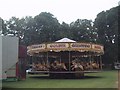 Fairground ride under construction in Bury Knowle Park, Headington