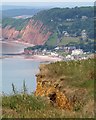 SY1587 : View from Dunscombe Cliff by Derek Harper