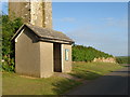 Bus shelter by the church