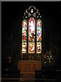 Stained glass window above the altar at St Jude, Englefield Green