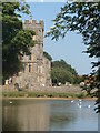 Falmer pond and St Lawrence church