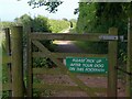 Notice on footpath, Stokeley Meadow