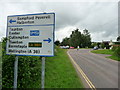 ST0314 : Mid Devon : Road & Road Sign by Lewis Clarke
