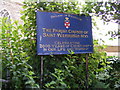 Sign at entrance to churchyard