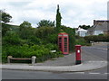 SZ0280 : Swanage: postbox № BH19 205 and phone, Ulwell Road by Chris Downer