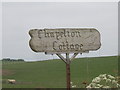 Rustic sign for Chapelton Cottage