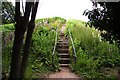 The steps up Jarn Mound