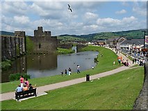 ST1586 : East side of Caerphilly Castle by Robin Drayton