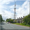 Houses and telecommunications mast, Westgate Hill Street, Tong