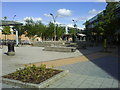 Concrete seating in the Orbital Retail Centre