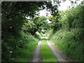 Lane linking St Cwyllog Church with the B5111