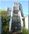 Steps up to the new black path footbridge