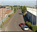 Woodside Park industrial units looking west