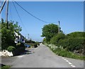 View north along the back road at Rhosybol