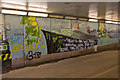 SU4712 : Mural and graffiti in subway south of M27 junction 7 by Peter Facey