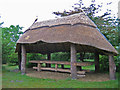 Furzey Gardens: Thatched shelter