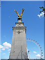 TQ3079 : Royal Air Force Memorial with London Eye by Christine Matthews