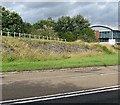 Location of millennium milepost on NCN 4 near the Severn Bridge