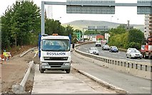 J3475 : Roadworks, the Westlink, Belfast by Albert Bridge