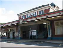 SH5771 : The Entrance to Bangor Railway Station by Eric Jones