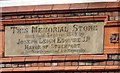 Stockport Lads Club Memorial Stone