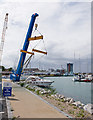 Boat lift crane in Gosport Marina