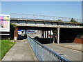 Railway bridge across Wharf Road,Newport