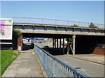 ST3288 : Railway bridge across Wharf Road,Newport by Jaggery