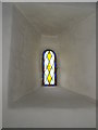 Delightfully simple stained glass window within Clee St Margaret parish church