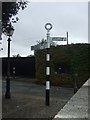 Roadsign at former Pentre Berw station