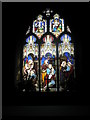 Magnificent stained glass window within St Giles, Ludford