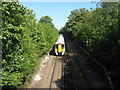 Train speeding away from Whitstable