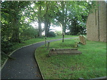 SO5786 : Path behind St Margaret, Abdon by Basher Eyre