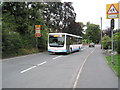 435 bus on the B5477 approaching Church Stretton