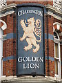 Sign for The Golden Lion, Royal College Street / Pratt Street, NW1