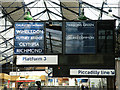 Westbound departure board, Earls Court district line