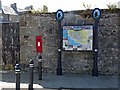 Information board and Edward VII post box