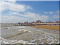 Clacton Beach looking towards the Martello Tower