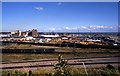 Looking across the railway by Barry Docks