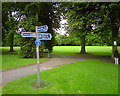 Signpost in Normanton Park in Derby