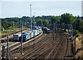 Railway line curving towards Ipswich station