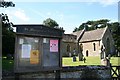 Notice board by the gate