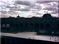 View of the railway viaduct at Romford station from the Brewery Multi-storey Car Park