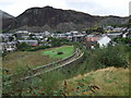 The viaduct and trackbed of former railway line at Blaenau Ffestiniog