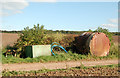 Old fuel oil tanks beside the Ridgeway unclassified road